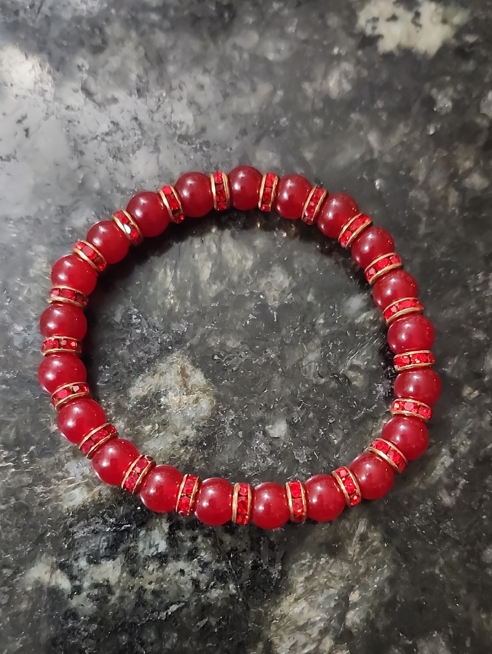 Handmade Red Carnelian Beaded Bracelet